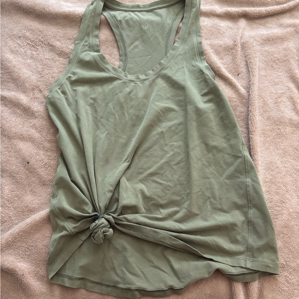 lululemon athletica Olive Racerback Tank with Front Knot